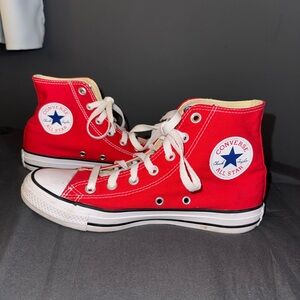 Converse Red and Cream High-Tops